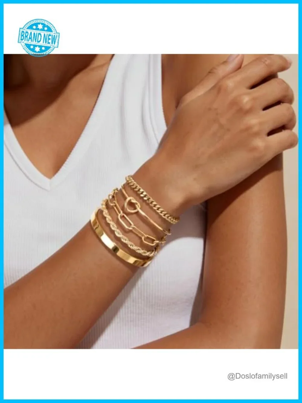 S925 Sterling Silver Chunky Cuban Link Chain Bangle Bracelet Set for Women